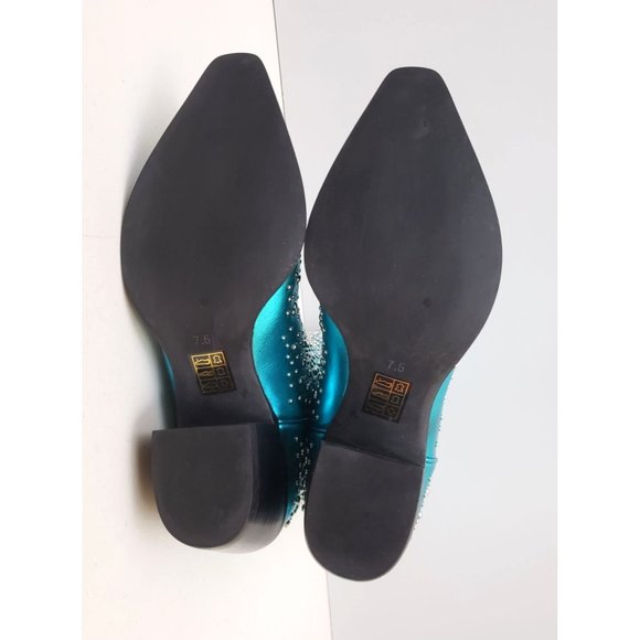 Free People Turquoise Studded Heeled Boots - Picture 4 of 5